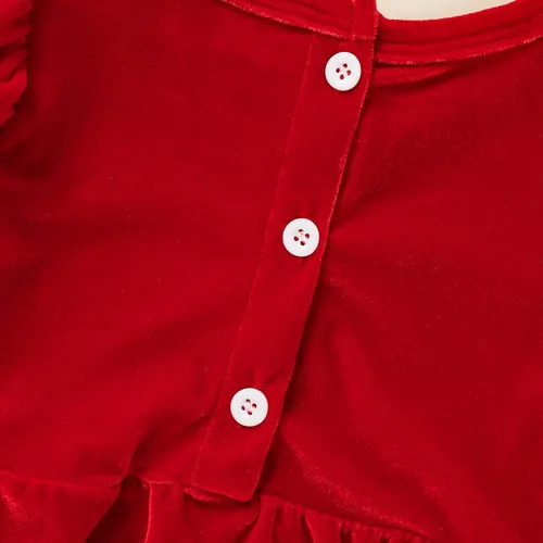 Vista 11 de GRNSHTS Ropa de primer cumpleaños para niña de terciopelo de un año de edad, mameluco de manga larga + diadema, 2 piezas de trajes de pastel