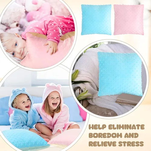 Vista 3 de Kigley Paquete de 2 Almohadas Vibratorias Sensoriales para Niños y Adultos Activadas por Presión 12 x 12 Masaje con Protuberancias de Estimulación