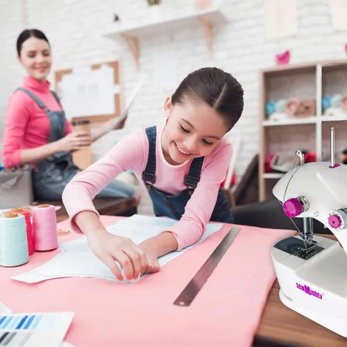Vista 5 de Las máquinas de coser portátiles originales - Perfectas para niños, viajes, reparaciones rápidas y pequeños proyectos - Doble velocidad, batería