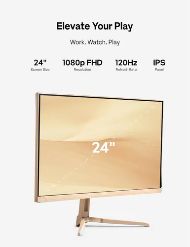 Vista 3 de Pixio PX246 Wave Beige 24 pulgadas 120Hz Frecuencia de Actualización Resolución FHD 1080p Panel IPS 4ms GTG Tiempo de Respuesta Monitor