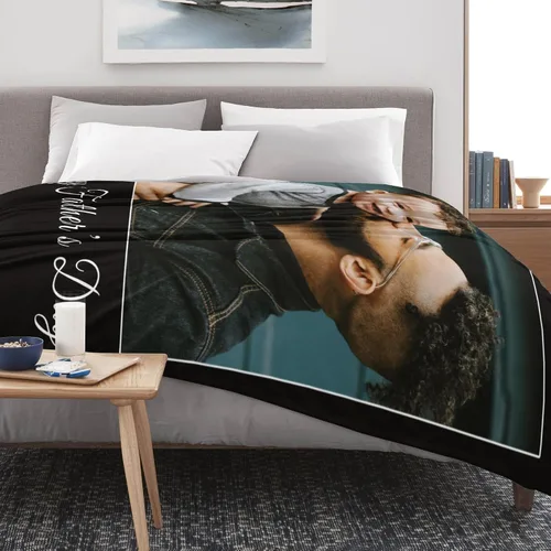 Vista 3 de Manta personalizada para el día del padre con foto, regalos personalizados para papá, papá, abuelo, papá, cumpleaños, Navidad