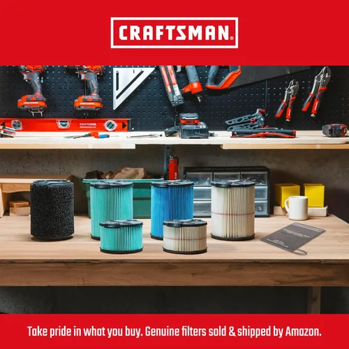 Vista 5 de CRAFTSMAN CMXZVBE38751 - Filtro de vacío para polvo fino en seco y húmedo (5-20 galones) Se adapta a la mayoría de aspiradoras CRAFTSMAN de 5 a 20