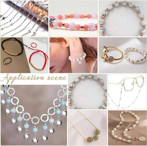 Vista 6 de PH PandaHall 100 espaciadores redondos de latón de 0.118 pulgadas para pulseras, collares, joyas, manualidades, oro rosa