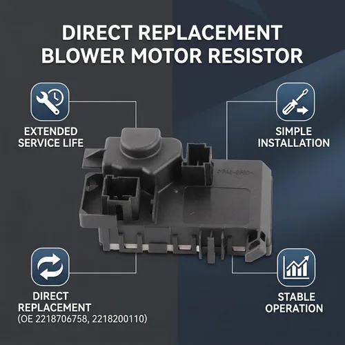 Vista 8 de Resistencia del motor del soplador, 2218706758 2218200110 Accesorio de reemplazo del resistor del motor del ventilador del calentador