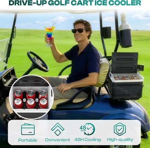 Vista 4 de DRIVE UP Enfriador de carrito de golf, enfriador de carrito de golf con soporte de montaje para Club Car DS EZGO TXT y Yamaha Star Carritos de golf