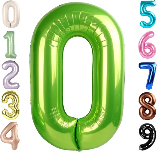 Vista 161 de Globos del números 0 de 40 pulgadas para formar los números 10, 20, 30, 40, 50, 60, 70, 80, 90, 100, para decoración de cumpleaños, bodas, eventos