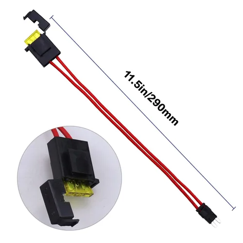 Vista 3 de Compatible 32V 16 AWG Specialized Car Fuse Holder Connector 20A, Low Profile Mini Blade Type for ATM Fusebox Panels, with 2Pcs Fuses,11.5 Inch