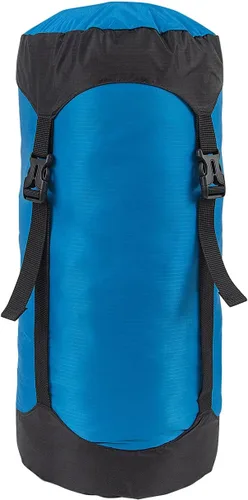 Vista 2 de Saco de compresión de nailon para saco de dormir, organizador de bolsas ligeras para camping, mochilero, senderismo Azul