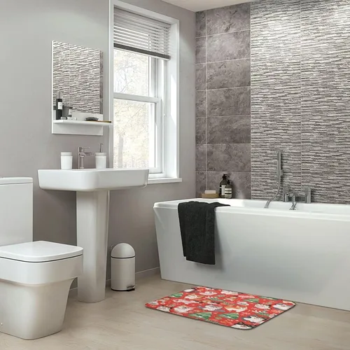 Vista 7 de Tapete de baño de franela antideslizante para bañera de 16 x 24 pulgadas, tapete de baño de microfibra súper suave, antideslizante, absorbente