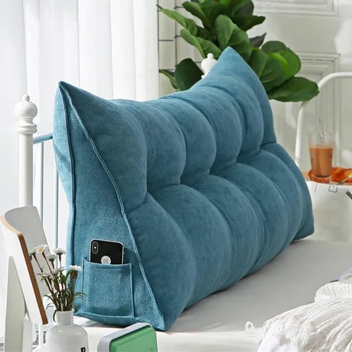 Vista 23 de Almohada triangular para cabecero, almohada de cuña grande lavable para el cuerpo, soporte de posicionamiento del respaldo, almohadas de lectura
