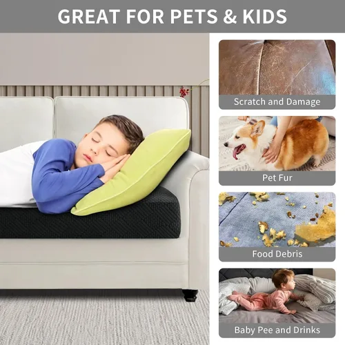 Vista 5 de Easy-Going - Fundas impermeables para cojines de sofá y sofás, funda de asiento de sofá de jacquard elástico de repuesto para perros, mascotas