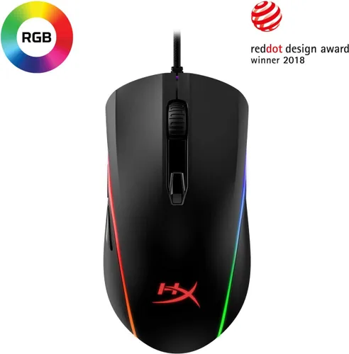 Vista 5 de HyperX QuadCast - Micrófono de condensador USB para juegos y sobretensión HyperX Pulsefire - Ratón óptico para juegos con cable RGB