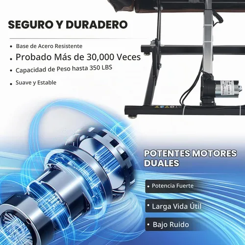 Vista 7 de Trustyue - Silla reclinable con elevación eléctrica de doble motor, silla elevadora con masaje y calor para ancianos, reclinable plano de 180° Marrón