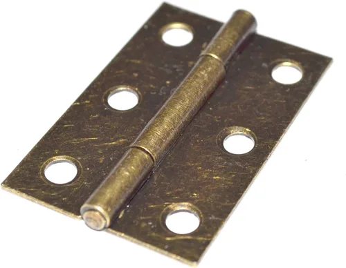 Vista 2 de 10 bisagras de bronce plegables de latón vintage con tornillos para puertas, ventanas, muebles, armarios, armarios, cajas de madera