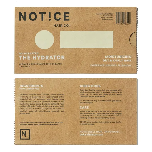 Vista 8 de NOT!CE Hair Co. The Hydrator Shampoo Bar - Hidratante, cabello seco y rizado, sin plástico