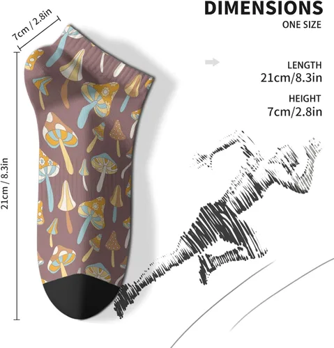 Vista 4 de devor Ankle Socks Men Liner Socks Men's Athletic Sock Trendy Mushrooms Funny Mushrooms Magic Mushrooms Plant Forest Sock