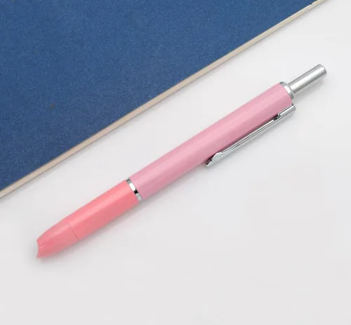 Vista 2 de OASO K016 - Juego de pluma estilográfica retráctil de 0.020 in con 4 cartuchos de tinta azul, escritura suave para estudiantes escolares (rosa coral)