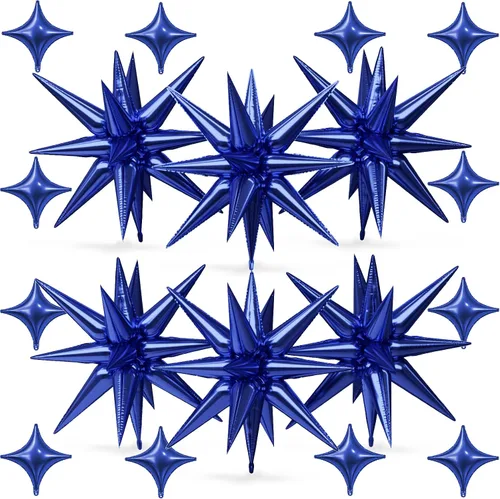 Vista 23 de Globos de estrella rosa, 18 piezas de papel de aluminio para niñas