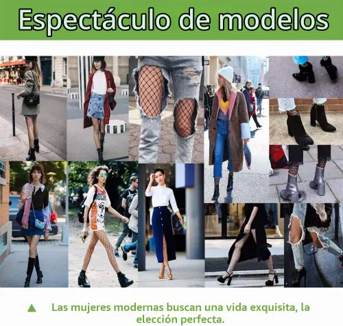 Vista 5 de Medias de Red para Mujer, Medias de Cintura Alta, Medias Sexys, Medias Transparentes, Medias de Malla negro_1