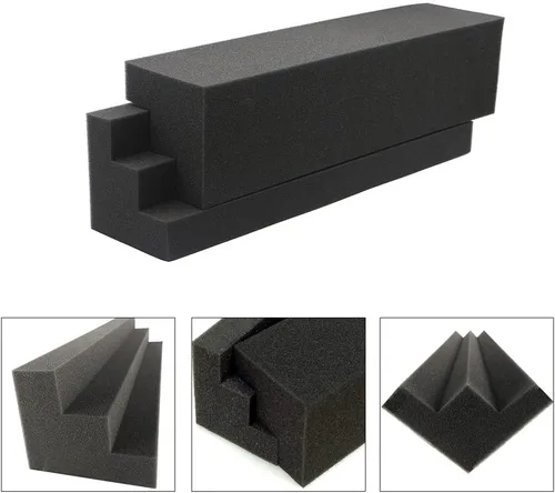Vista 4 de Paneles de espuma acústica de 12 x 3 x 3 pulgadas, trampas para graves esquinas de espuma acústica, paneles de espuma a prueba de sonido para pared