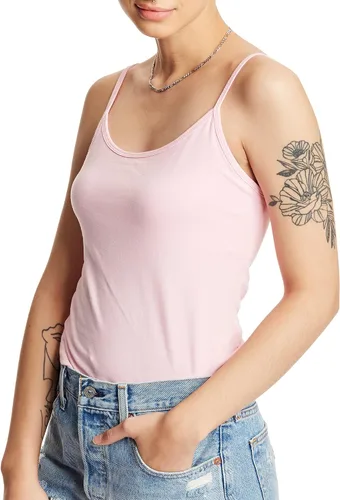 Vista 4 de Hanes - Cami de algodón elástico para mujer con sostén integrado