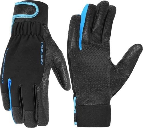 Vista 22 de HANDLANDY Guantes de trabajo aislados, guantes térmicos de invierno impermeables para hombres y mujeres