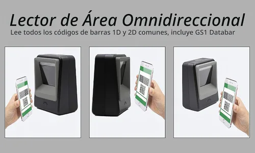 Vista 2 de TEEMI Escáner de código de barras TMSL-60 1D/2D, escritorio manos libres Negro
