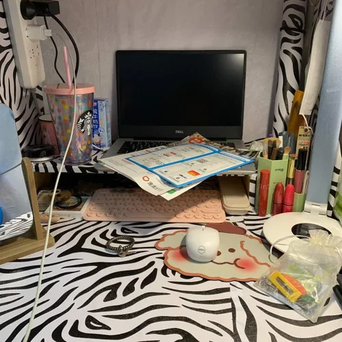 Vista 3 de Taogift Vinilo autoadhesivo con estampado de cebra blanca y negra para estante de papel de contacto para cajones, gabinetes de mesa, muebles