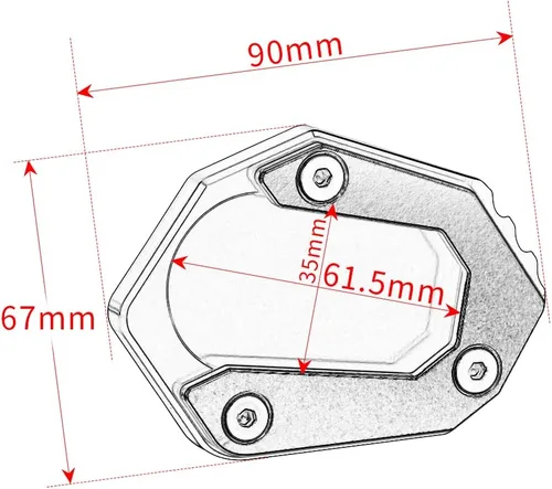 Vista 5 de Para BMW F750GS F850GS 2018-2023 F850GS Adventure 2019-2022 Motocycle CNC Aluminio Kickstand Side Stand Ampliación Pad F750 850 GS F850 GSA Negro