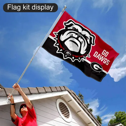 Vista 6 de Georgia Bulldogs Go Dawgs - Bandera con poste y soporte para la universidad