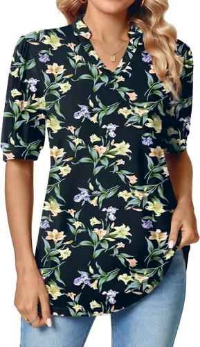 Vista 6 de Shirts for Women Dressy Casual 2023 Cute Tops Vintage Tees Graphic Tees Outfits Spring Tops Summer T-Shirts