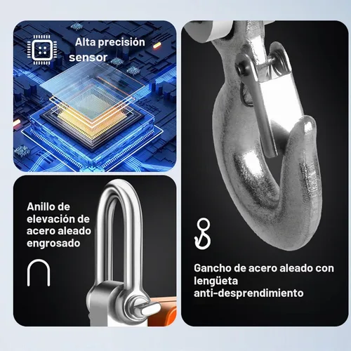 Vista 5 de Báscula digital de gancho para colgar, escala de grúa electrónica de 1102 libras, 1,102.3 lbs, pantalla LCD, báscula de peso portátil para colgar