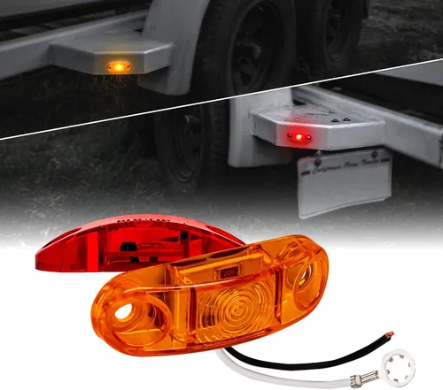 Vista 16 de TRUE MODS Luz de marcador LED de 2.5" ámbar para remolque con bisel cromado [DOT FMVSS 108] [SAE P2] [montaje superficial] [impermeable IP67] Luces