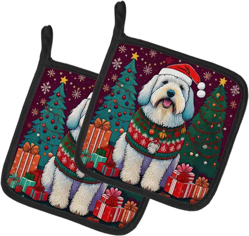 Vista 26 de Affenpinscher - Par de soportes para ollas de Navidad
