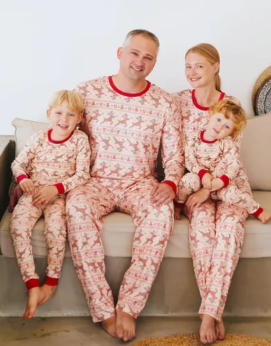 Vista 130 de VAENAIT BABY Infant Toddler Kids Adult Couple Family Matching Women Men Christmas Pjs Xmas Holiday Buffalo Plaid Pajama Set