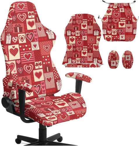 Vista 12 de Heart Gaming Chair Cover for Desk Chair Stretchy Armrest Covers Washable Ergonomic Office Seat Cover Dustproof Gaming Chairs Easy to Fit Home Office