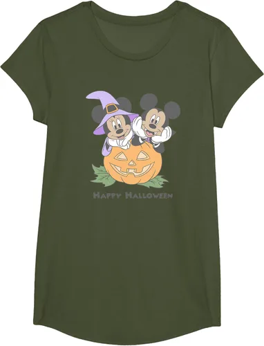 Vista 61 de Disney Mickey and Friends Halloween Pumpkin Mickey & Minnie Camiseta Blanco