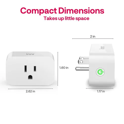 Vista 8 de Innr Zigbee Smart Plug, funciona con Philips Hue*, Alexa y SmartThings, repetidor Zigbee, monitoreo de energía, paquete de 1