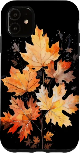 Vista 8 de iPhone 16 Autumn Leaves Watercolor Art Fall Season Thanksgiving Case
