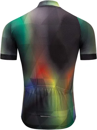 Vista 2 de Weimostar Hombre Ciclismo Jersey Manga Corta Bicicleta Ropa Multicolor Diamante