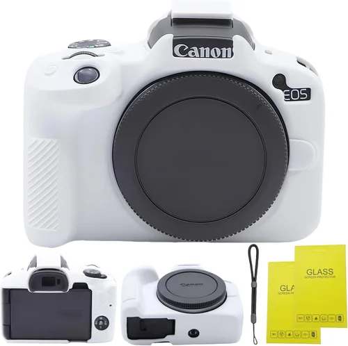 Vista 10 de Funda para EOS R50, Funda protectora de silicona suave para Canon EOS R50 EOSR50 Vlogging Camer, Incluye 2 protectores de pantalla y 1 correa