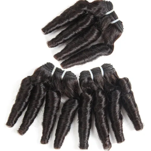 Vista 13 de Molefi Extensiones de cabello humano brasileño Funmi rizado, 4 paquetes de extensiones de cabello humano negro, extensiones de cabello corto rizado
