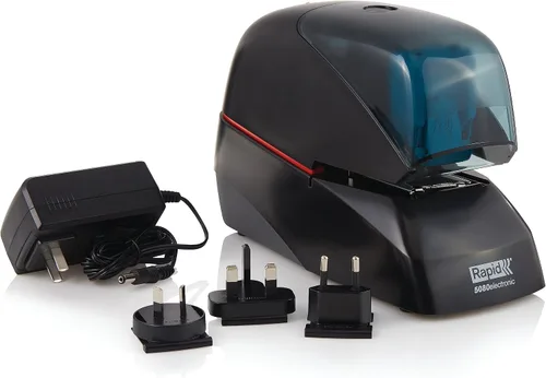Vista 3 de Rapid 5080e - Grapadora eléctrica profesional para cartuchos con capacidad para 90 hojas, color negro, incluye 1 cartucho con 5000 grapas (90147)