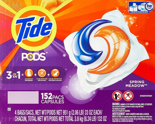 Vista 24 de Tide PODS detergente para ropa en cápsulas, removedor de manchas 3 en 1, combatiente de olores, protector de color, 42 unidades, compatible con HE