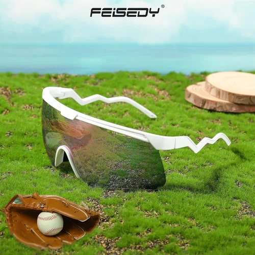 Vista 3 de FEISEDY Gafas de sol para hombres y mujeres, polarizadas grandes retro sin montura TR90 marco para béisbol, ciclismo, deportes B4073