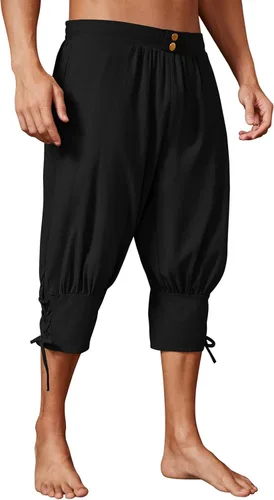 Vista 7 de Runcati Pantalones cortos de pirata, medievales, renacentistas, para Marrón