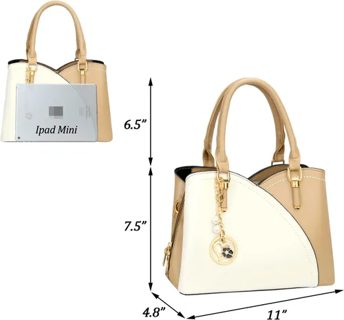 Vista 30 de KKXIU Monederos y bolsos de mano con triple compartimento para mujer, bolso de mano con asa superior