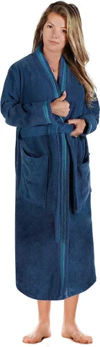 Vista 13 de Superior Tinsel Unisex Turkish Cotton Terry Kimono Bathrobe with Embroidery, All-Season Robe