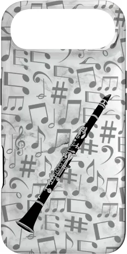 Vista 27 de Clarinet Phone Case - Music Notes - White Background Case for iPhone 17