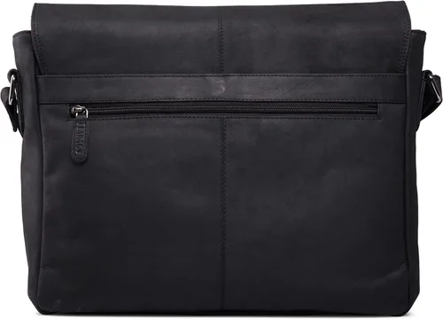 Vista 7 de LEABAGS Maletines de cuero para hombre - Bolso Cambridge de cuero genuino para portátil de 15 pulgadas - Bolso de mensajero vintage